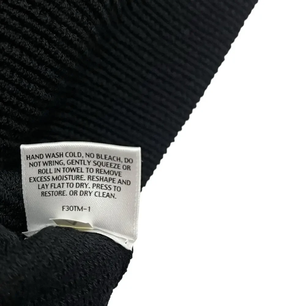 Eileen Fisher Skirt Women Size M Black Ribbed Wool Blend New Short Stretch Knit